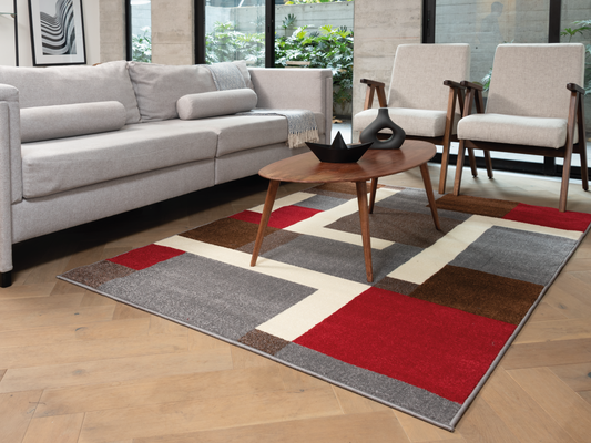 160x220cm Alfombra Moderna Tapete Decorativo Gris COSTA GEO
