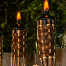 Antorcha de Bambú 150 cm 2 Pack | Decoración Exterior y Jardín con Estilo Tropical