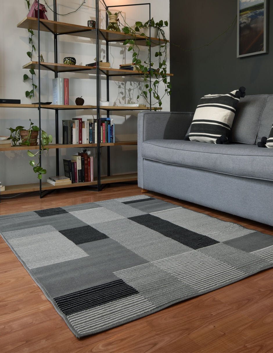 Tapete de sala gris LT-20 120 cm x 160 cm